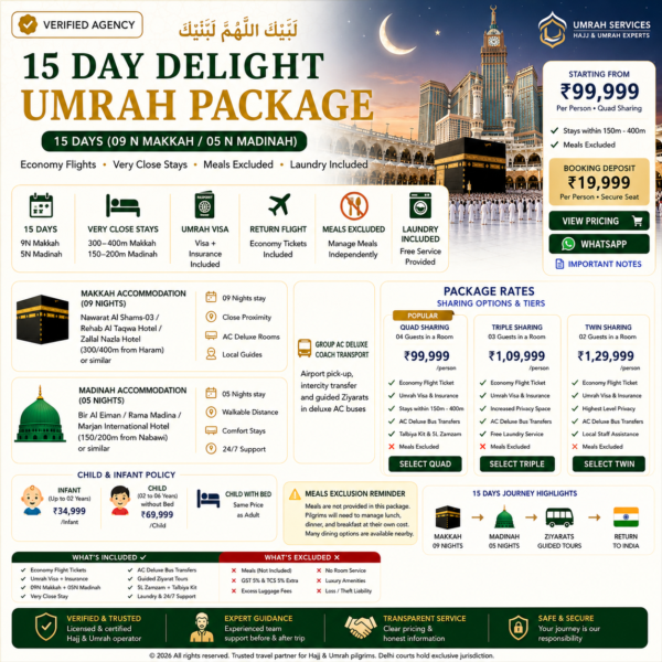 delight-umrah Mubarak Delight Umrah Package-15Days