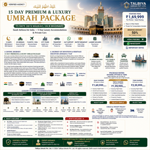 premium-umrah Mubarak Premium Umrah Package-15Days